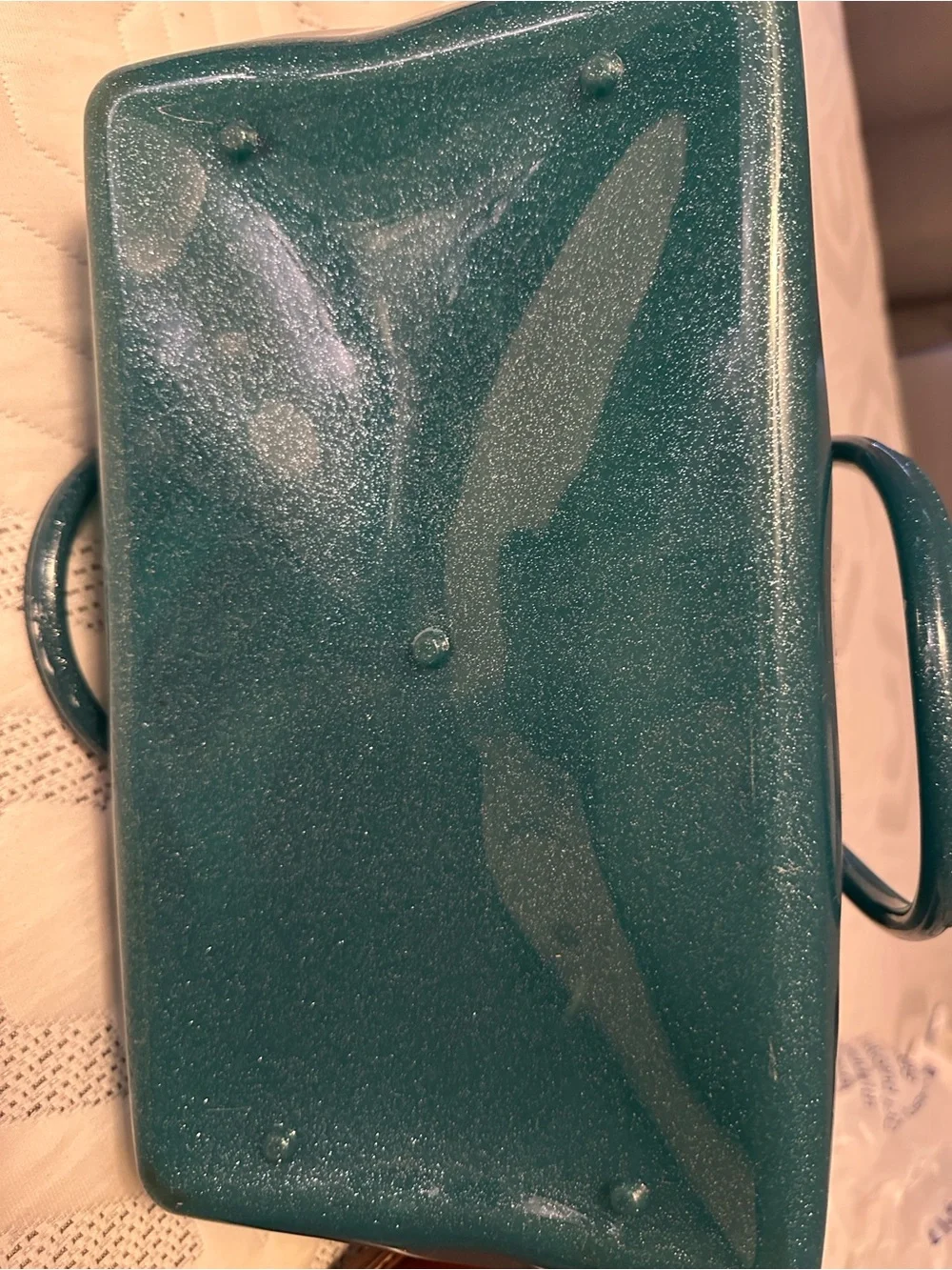 Teal Glitter Dome Satchel Bag - Women